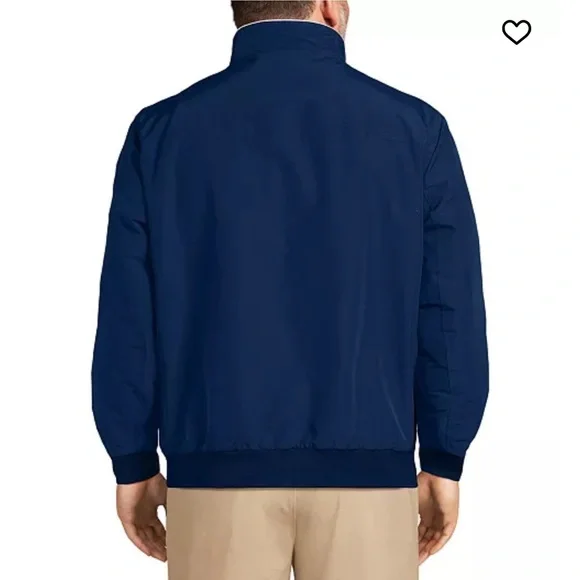 Lands’ End Fleece Lined Classic Squall Jacket Blue Large Tall 42 44 *Like New* - Picture 4 of 10